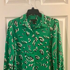 Investments Vibrant Green Patterned Blouse